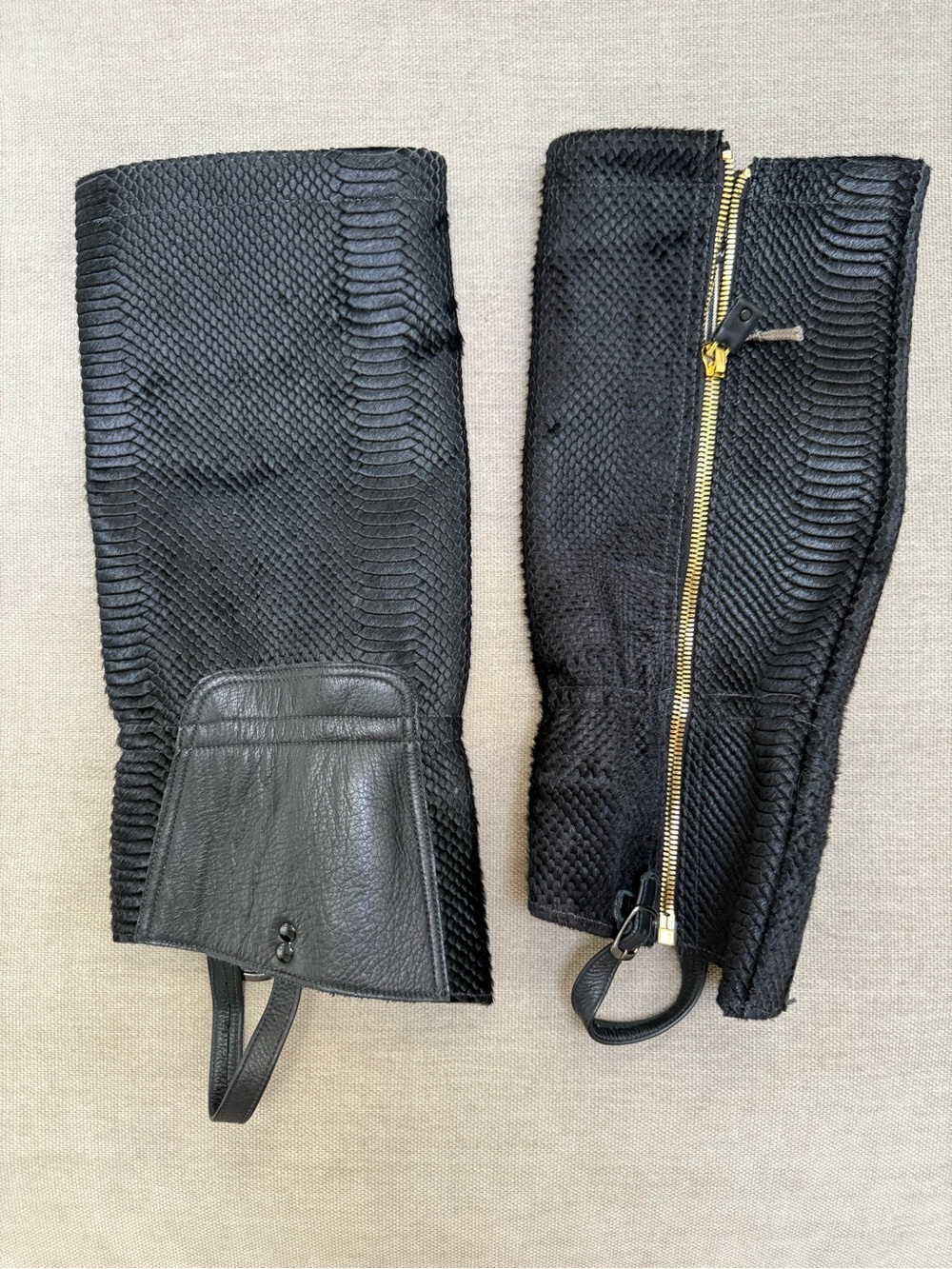 NewbarK Black Croc Ponyhair Gaiters